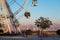 Ras al Khaimah, United Arab Emirates - January 13, 2021: Ferris wheel in Ras Al Khaimah corniche area