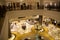 RAS AL KHAIMAH, UNITED ARAB EMIRATES - JUN 13, 2019: Bright and modern interior of luxury lobby in an opulent Arabian