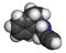 Rasagiline Parkinson\\\'s disease drug molecule. Atoms are represented as spheres with conventional color coding: hydrogen (white),