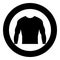 Rashguard Long sleeves top icon in circle round black color vector illustration solid outline style image