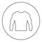 Rashguard Long sleeves top icon in circle round black color vector illustration solid outline style image