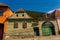 Rasnov, Romania: Inside courtyard and old houses of The Rasnov Citadel - a medieval fortress in traditional romanian style near