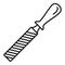 Rasp file tool icon, outline style
