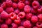 Raspberries closeup view background