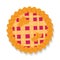 Raspberries jam pie with lattice crust and heart shape decorations
