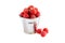 Raspberries in a small bucket