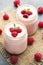 Raspberries yogurt