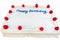 Raspberry birthday cake with white frosting isolated