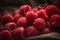 Raspberry bush closeup. Generate Ai
