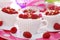 Raspberry cupcakes in tea cup shape molds