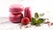 Raspberry french traditional macaroons