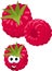 Raspberry. Fresh raspberry berries isolated on white background. Funny cartoon character. Vector Illustration