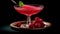 Raspberry fruit freshness, gourmet dessert, sweet food, summer drink generated by AI