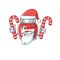 Raspberry jam Cartoon character wearing Santa costume bringing a candy