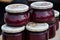 Raspberry jam jars