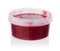 Raspberry jam in plastic bowl isolated