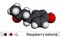 Raspberry ketone, frambinone, rheosmin , C10H12O2 molecule. It is natural phenolic compound and food additive. Molecular model. 3D