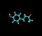 Raspberry ketone molecule isolated on black