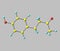 Raspberry ketone molecule isolated on grey