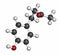 Raspberry ketone molecule. Primary aroma compound of raspberries. Used as food additive and in nutritional supplements. Atoms are