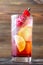 Raspberry lime rickey cocktail
