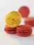 Raspberry macaroons and lemon-Gavotte macaroon