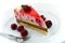 A raspberry nougat cream tart