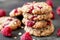 Raspberry oatmeal cookie stack