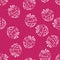 Raspberry outline seamless pattern on magenta background. Simple vector monochrome illustration