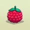 Raspberry Pixel Art: Vibrant 2d Game Item With 8-bit Style