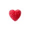 Raspberry in the shape of a heart on a white background