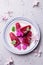 Raspberry sorbet - summer cold, refreshing fruity dessert