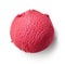 Raspberry sorbet on white background