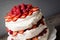 Raspberry and Strawberry Pavlova Dessert