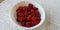 Raspberry on a traditional Montenegrin tablecloth