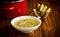 Rassolnik soup in a bowl