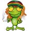 Rastafarian frog cartoon