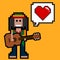 Rastafarian guitarist singing love song.