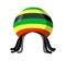 Rastafarian hat and dreadlocks isolated. Jamaica cap and hair