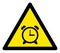 Raster Alarm Clock Warning Triangle Sign Icon