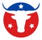 Raster American Bull Logo Flat Icon Image