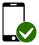 Raster Approved Smartphone Flat Icon Illustration