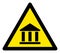 Raster Bank Warning Triangle Sign Icon