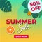 Raster of banner with summer bargain sale