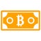 Raster Bitcoin Bill Flat Icon Illustration