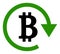Raster Bitcoin Repay Flat Icon Image