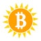 Raster Bitcoin Shine Flat Icon Image