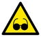 Raster Blind Warning Triangle Sign Icon