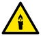 Raster Candle Warning Triangle Sign Icon