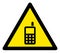 Raster Cell Phone Warning Triangle Sign Icon